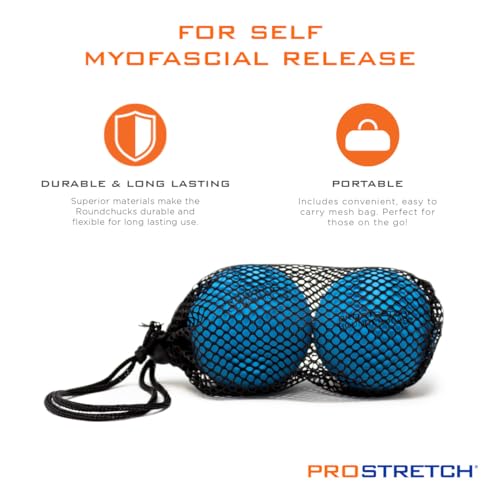 ProStretch Round Chucks, Soft Lacrosse Massage Balls for Myofascial Release, Plantar Fasciitis, and Full Body Deep Tissue Relief, Set of 2