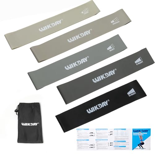 Resistance Bands for Working Out Exercise Loop Bands Workout Bands Set for Men Women Body Stretching, Crossfit Training, Home Workout, Physical Therapy, Booty Legs, Set of 5 - color: Gray