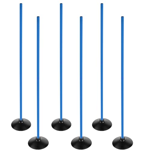 Blue Soccer Agility Poles Set Detachable Sports Trainning Speed Pole Slalom Poles with Rubber Base Sport Traning Equipment