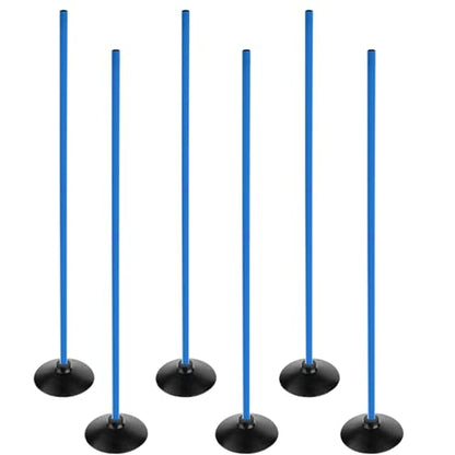 Blue Soccer Agility Poles Set Detachable Sports Trainning Speed Pole Slalom Poles with Rubber Base Sport Traning Equipment