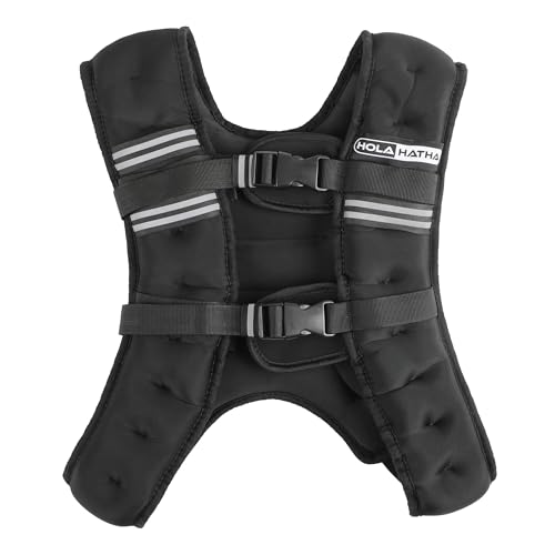 Weighted Vest for Running with Reflective Stripes and Adjustable Straps for Men & Women Fitness, Workout, Training, and Weight Loss, Black