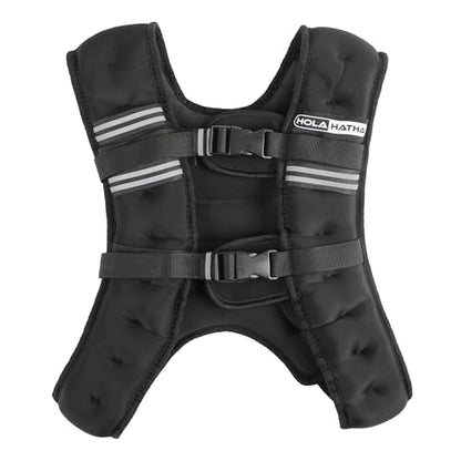 Weighted Vest for Running with Reflective Stripes and Adjustable Straps for Men & Women Fitness, Workout, Training, and Weight Loss, Black