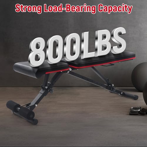 Weight Bench, Adjustable Multi-Purpose Workout Bench 800 LBS Load Capacity Full Body Workout Bench Press for Home, Gym, Dumbbell Exercise