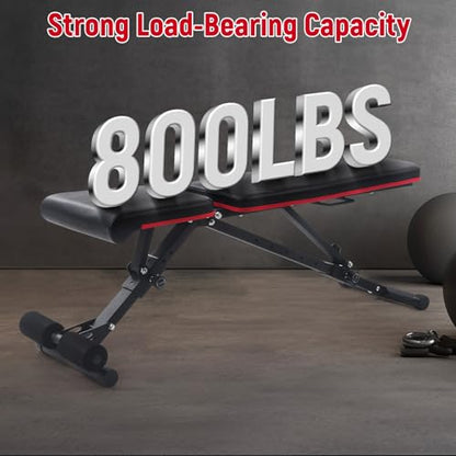 Weight Bench, Adjustable Multi-Purpose Workout Bench 800 LBS Load Capacity Full Body Workout Bench Press for Home, Gym, Dumbbell Exercise