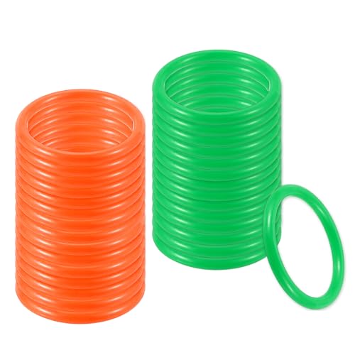 PATIKIL Plastic Ring-Toss Rings for Bottles, Carnival Rings Plastic Hoops for Speed and Agility Practice Outdoor Party Favor - color: Orange/Green, size: 2.8 inch