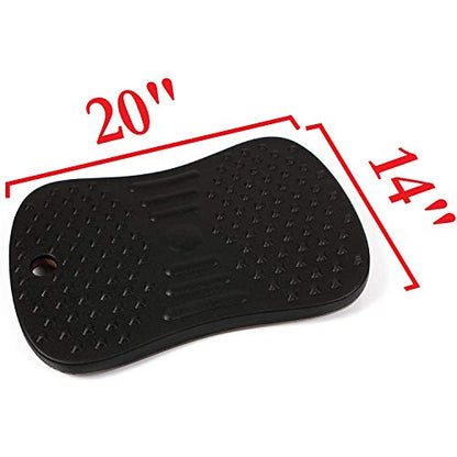 Seville Classics airLIFT Premium Anti Fatigue Wooden Balance Wobble Board Mat w/Massage Points, for Office Standing Desk, Home, Exercise, Therapy, Sports Training, Black, 20"W x 14"D - size: 20"