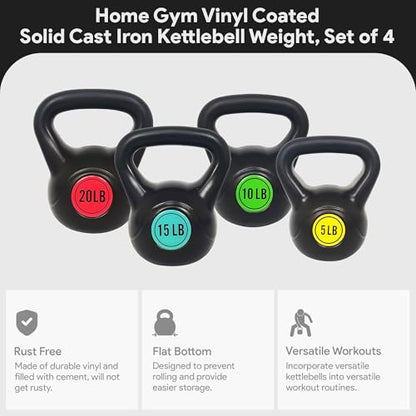 BalanceFrom Kettlebell Sets 30lbs, 45lbs, 50lbs, 75lbs 3 or 4 Piece Strength Training Kettlebells Weight Set, Multiple Sizes - style: 50 lbs Set