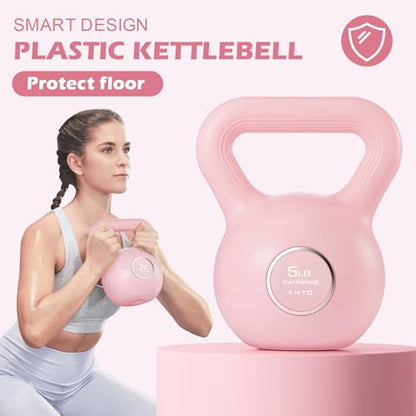 KHTO Kettlebells Fitness Exercise-Pink Strength Training Kettlebell Sets,Dumbbell Weights for Home Gym Equipment - style: 5LB