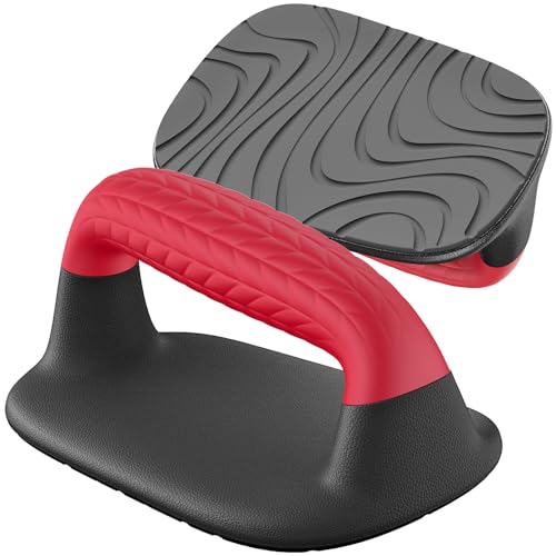 SELEWARE Push Up Bars Pushup Stands Push Up Handles w/Soft Rubber Handles - color: A: Black & Red