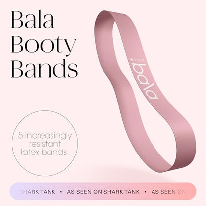 Bala Booty Bands Resistance Bands for Women & Men - Elastic Exercise Bands for Working Out - Wrist, Ankle, Legs & Booty Bands - Workout Resistance Bands for Yoga, Pilates, Strength Training