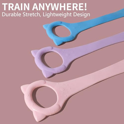 Figure 8 Fitness Resistance Band with Handles, Arm & Back Training Elastic Rope for Pure Barre Workout, Chest, Shoulder Stretching Exercise Equipment for Yoga, Pilates & Physical Therapy. - color: Pink