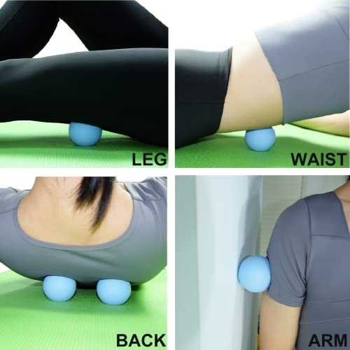Hard Lacrosse Ball Massage Ball Therapy. Firm Trigger Point Massager Tool for Deep Tissue Yoga Physiotherapy Myofascial Release Muscle Relax Plantar Fasciitis Pain Relief (2 Pack) (Blue) - color: Blue