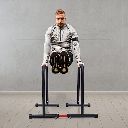440lbs Adjustable Dip Bar, Heavy Duty Calisthenics Dip Station with Adjustable Parallel Dip Bars, Home Dip Stand Body Press Bar Parallel Bars Dip Equipment for Calisthenics, Strength Training