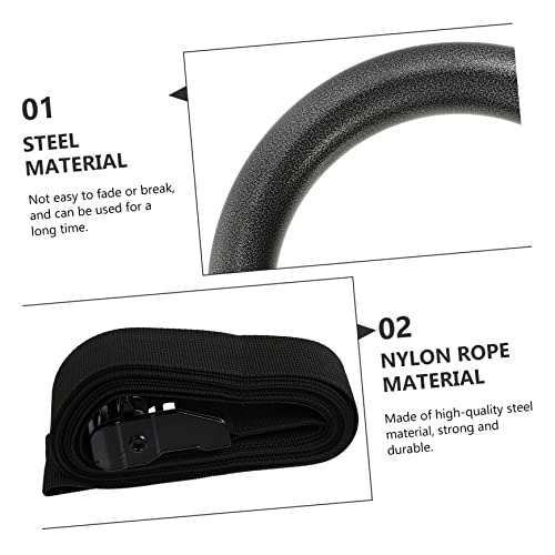 2pcs Adjustable Webbing Fitness Rings Equipment Gymnastics Beam Pull-up Fitness Ring Home Exercise Equipment