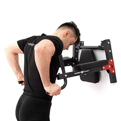 Marbo Sport Pull-Up Bar, Wall Mount, Adjustable, Alloy Steel, Black (150 kg)