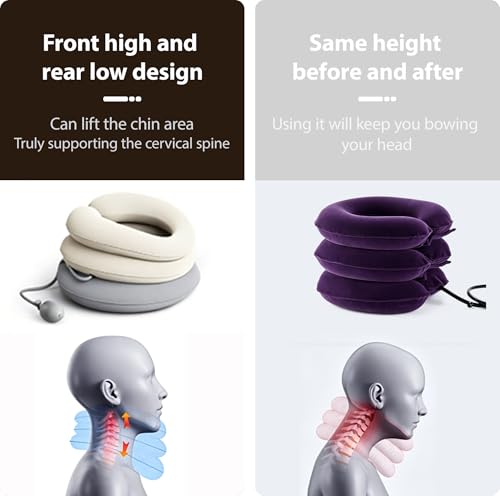 Cervical Neck Stretcher - Inflatable Cervical Traction Device for Neck Pain Relief, Inflatable Neck Traction Device for Home, Office & Travel Use, Adjustable Neck Stretcher Neck Support Brace