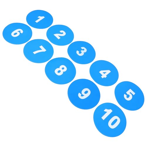 Healeved 10pcs Non-Slip Soccer Training Spot Markers 23cm Flat Numbered Floor Discs Cones for Football Field Drills Classroom Sports Speed Training