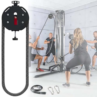 Endless Rope Trainer For Home Gym, Infi-nity Rope Machine, Adjustable Resistance Cable Pulley Machine (3-30kg), Portable Home Gym Equipment For Hiit, Cardio, – No User Weight Limit - color: Black+Red