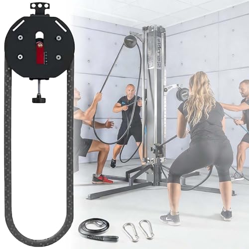 Endless Rope Trainer For Home Gym, Infi-nity Rope Machine, Adjustable Resistance Cable Pulley Machine (3-30kg), Portable Home Gym Equipment For Hiit, Cardio, – No User Weight Limit - color: Black+Red