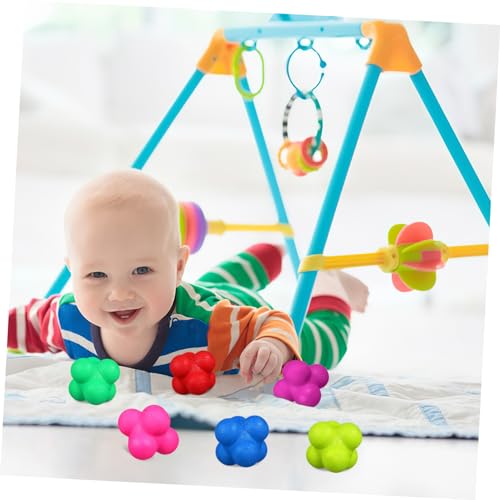 6Pcs Hexagonal Reaction Balls for Agility Training Fitness Reaction Equipment for Sports Exercises Enhance Reflexes and Agility Basketball Soccer and More