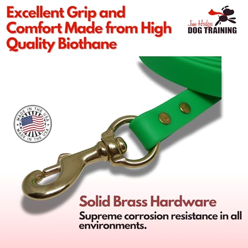 Gummy K9 Dog Leash, Biothane, Dog Training Leash, Made in The USA, 6 Feet, Various Sizes & Colors (1/2, Green)