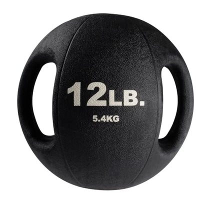 Body-Solid Exercise Medicine Balls, Heavy-Duty Non Slip Rubber Grip with Dual Handles Medicine Ball for Weights Training, Weightlifting & Core Workouts - size: 12 lb