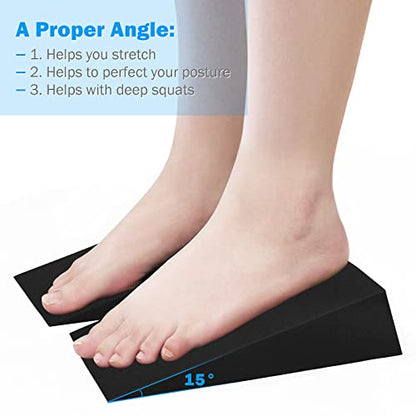 Foam Wedge Slant Board, 2-pcs Update Calf Stretcher, Squat Wedges for Yoga, Foot Rehabilitation and Stretching, and Physical Therapy