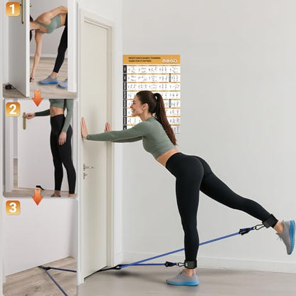 READAEER Resistance Bands, 10-150 LBS Exercise Bands with Handles, Ankle Straps & Door Anchor, Adjustable Workout Bands for Full Body Strength Training, Home, Gym & Travel - size: 10-150LBS