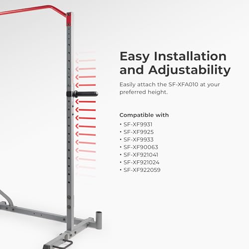 Sunny Health & Fitness Power Cage Squat Rack Upgrade Attachments, Dip Bar, Plate Bar Holder, Belt Squat, J Hook, Lat, Adapter, U Ring, Pull Up Bar, Landmine, Captain's Chair, Tricep Rope For Home Gym - style: Plate Holder