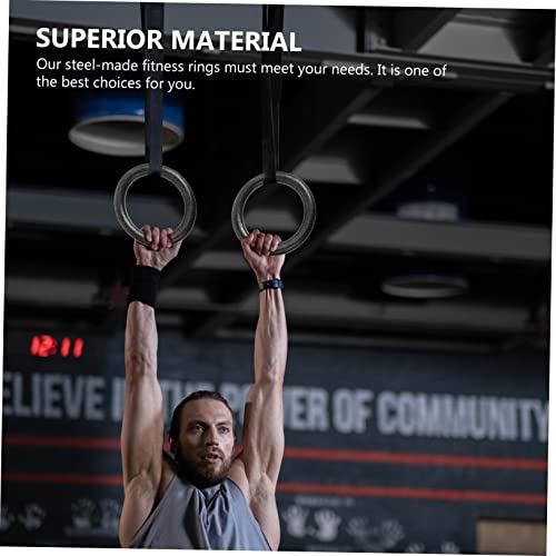 2pcs Adjustable Home Fitness Gymnastic Rings Set Durable Strap Sturdy Structure for Indoor and Outdoor Workouts for Fitness Enthusiasts