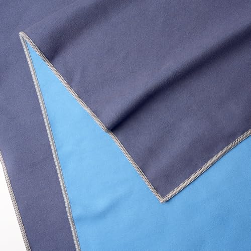 Eunzel Hot Yoga Towel, Reversible Two-Tone Non-Slip Yoga Mat Towel, Sweat Absorbent for Hot Yoga, Pilates and Workout, 72" x 26.5", Navy& Blue - color: Navy& Blue