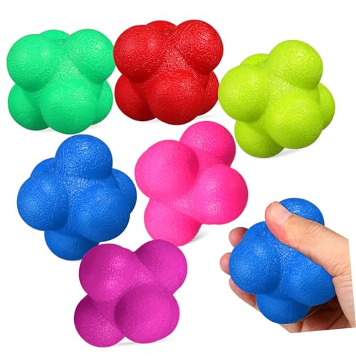 Happyyami 6pcs Hexagonal Reaction for Agility Training Multi Exercise for Sports Improve Reflexes and Hand-Eye Coordination Lightweight and Portable Fitness Equipment