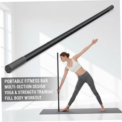 Yoga Stick Sturdy Steel Stretching Stick with Non-Slip Ends & Foam Handles for Mobility Flexibility & Balance | Exercise Pole for Fitness Posture Correction