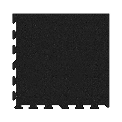 IncStores 8mm Strong Rubber Tiles (23in x 23in Tiles/Multi Piece Floor Kits) Interlocking Rubber Gym Mats for Home Gym Flooring & Fitness Room Floors - color: Black, style: 1 - Corner Tile (23"x23")