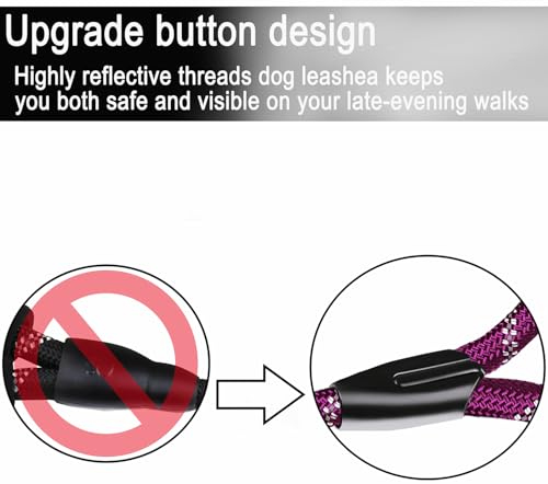 6 FT Heavy Duty Dog Leashes with Comfortable Padded Handle,Wine Red - color: Wine Red, size: 6 Feet x 1/2 Inch
