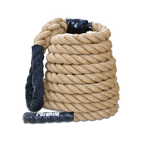 Outdoor Climbing Rope for Fitness and Strength Training, Workout Gym Climbing Rope, 1.5'' in Diameter, Length Available: 8,10, 15, 20, 25, 30,40, 50 Feet… - size: 15 ft, style: Without Hook
