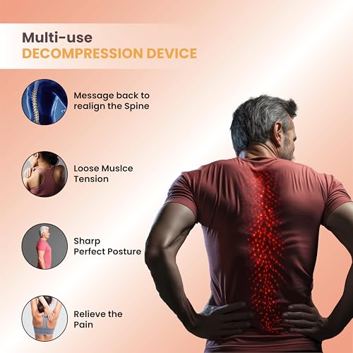 Ergonomic Back Stretcher for Lower back Pain Relief, Lumbar Support with Acupressure Points. Portable Spine Deck and Posture Correction Cracking Device with 4 Adjustable Levels. Back Massager for Scoliosis, Spine Decompression(Blue)