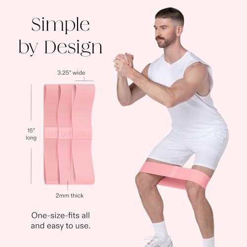 Bala Bands Resistance Bands, Non-Slip Fabric Exercise Bands - color: BLUSH, size: Resistance Bands (Set of 3)