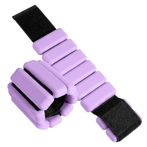 Adjustable Wrist Weighted Training Bracelet for Home Gym Workout, Strength Training Walkin Running, Foot weights for exercise, Ankle Weights for Women and Men - color: Purple
