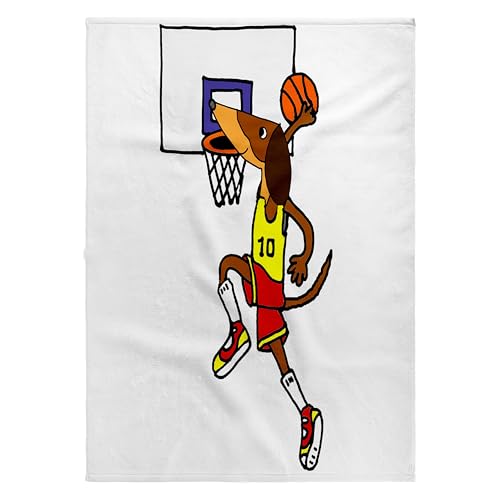 3dRose Funny Dachshund Dog Playing Basketball slam Dunking Ball 22x30 Bath Hand Pool Towel - size: 22x30 Bath Hand Pool Towel