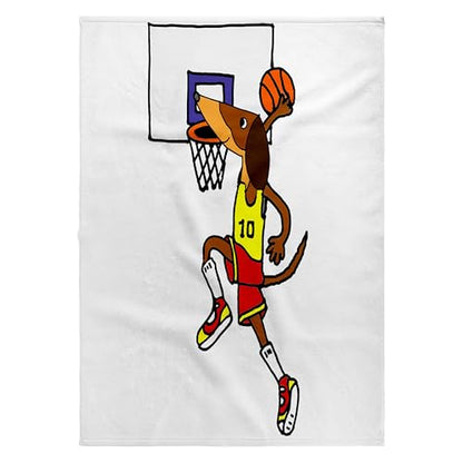 3dRose Funny Dachshund Dog Playing Basketball slam Dunking Ball 22x30 Bath Hand Pool Towel - size: 22x30 Bath Hand Pool Towel