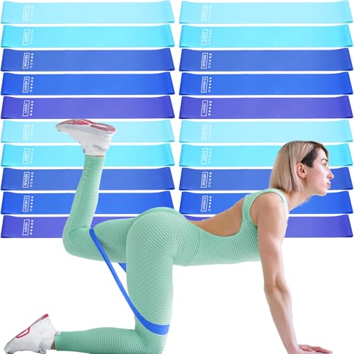 20 Pcs Resistance Bands for Women Men 10-115 Lbs 5 Different Resistance Levels Loop Exercise Bands for Leg Working Gym - color: Blue