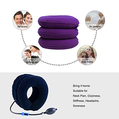 RUNZI Cervical Neck Traction Device Inflatable Neck Stretcher, Easy to Use for Chronic Neck and Shoulder Pain Relief Traction Spine Alignment, Neck Cervical Brace