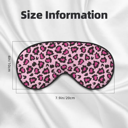 Light Pink Leopard Sleep Mask Eye Mask with Adjustable Strap Eye Sleep Shade Cover Blocks Light for Women Men Airplane Travel Nap - color: Light Pink Leopard