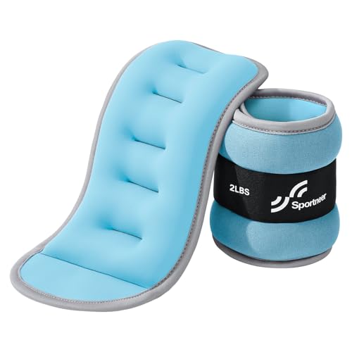 Sportneer Ankle Wrist Weights for Women Men, Pair of 1/2/4/6/10 LB Wearable Leg Arm Weights for Walking, Running, Pilates, Strength Training, Physical Therapy & Home Fitness