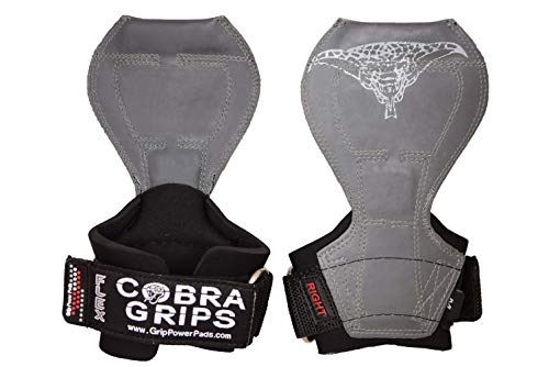 Cobra Grips Flex Model Weight Lifting Gloves Heavy Duty Straps Alternative Power Lifting Hooks for Deadlifts with Padded Wrist Wrap Support Bodybuilding - color: Gray Rubber II, size: Medium