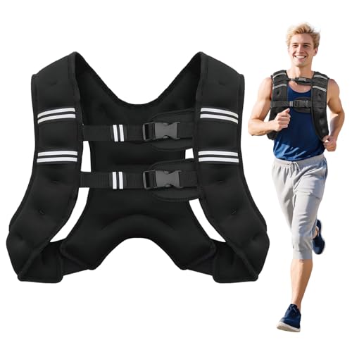 6lb/8lb/12lb/16lb/20Lb Weighted Vest Woman Men with Reflective Stripe, Chest Size Adjustable Strength Training Weight Vest for Walk Running Jogging - color: Dark Grey, size: 16 Lbs