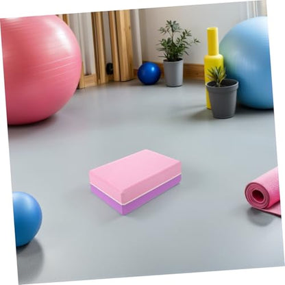 2pcs Yoga Blocks High Density Eva Foam Non-slip Surface Beveled Edges Supportive Gym Blocks for Pilates Meditation Balance Stability Beginners Workout Equipment