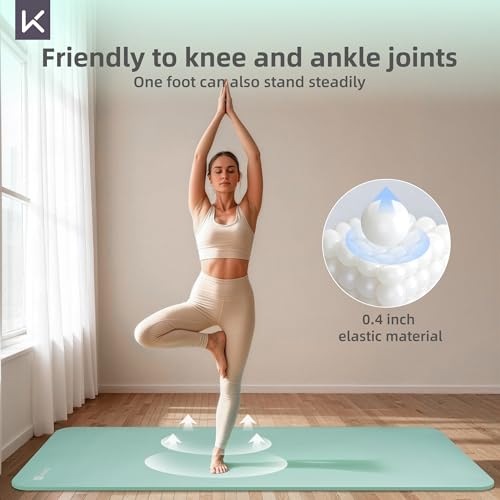 KEEP Extra Thick NBR Yoga Mat for Women & Men, 10mm Thick, 72”x32” Large Exercise Mat with Non-Slip Workout Mat for Yoga, Pilates, Stretching, Meditation – Wide & Cushioned Fitness Mat