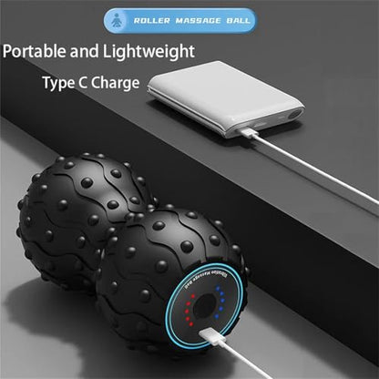 Rechargeable Vibrating Peanut Massage Ball – 5‑Gear Portable Foam Roller for Deep Tissue, Muscle Recovery, Yoga, Mobility & Full‑Body Relaxation,C - color: C